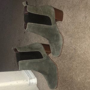 Olive green suede steve madden booties